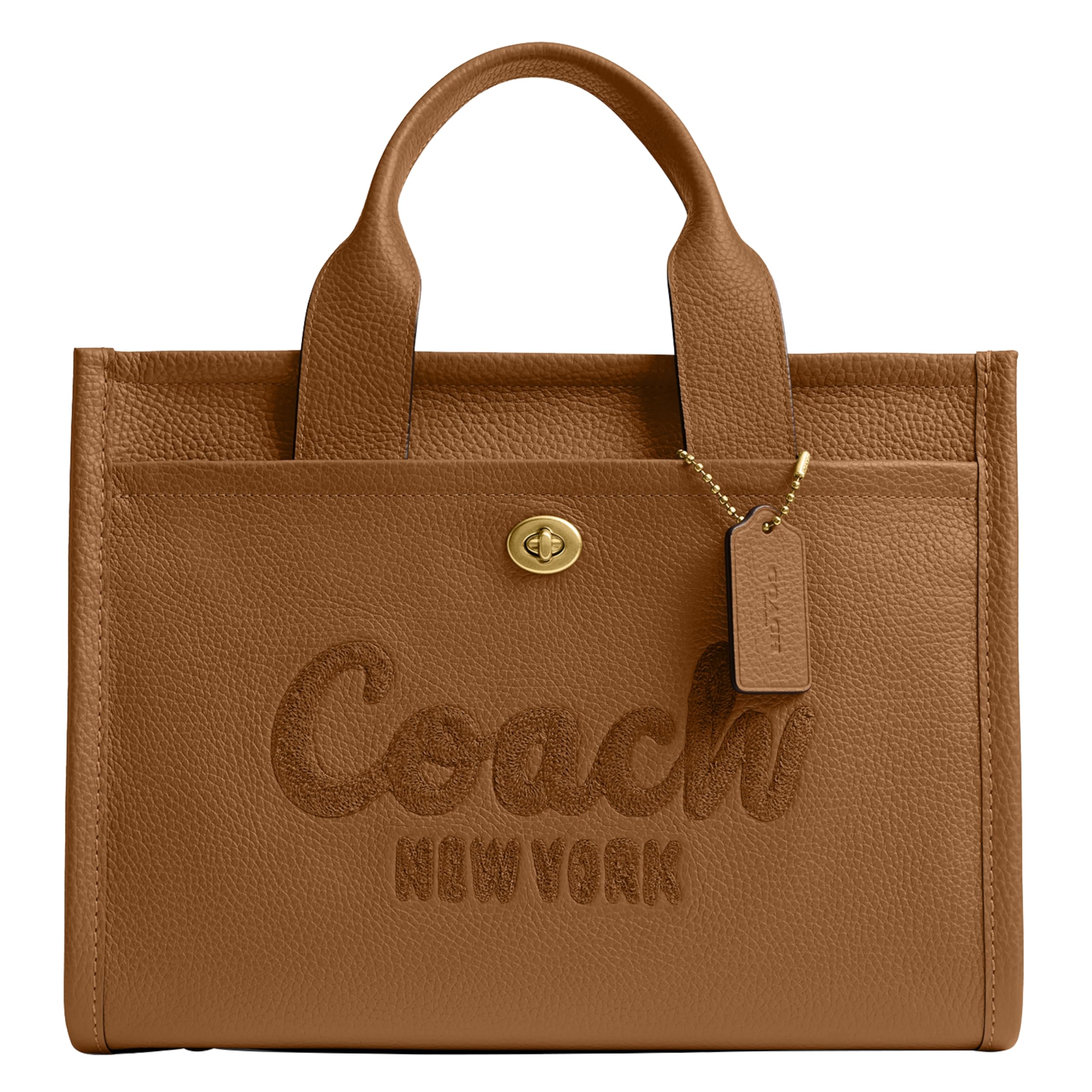 Coach Bubble Leather Cargo Tote, B4/Honey Brown