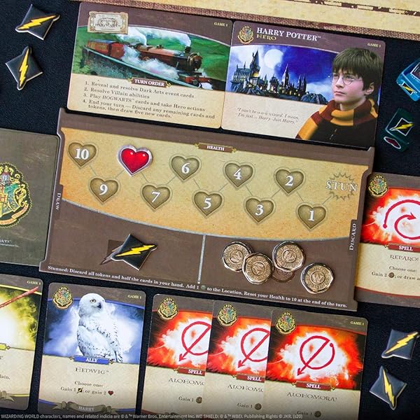 USAOPOLY HARRY POTTER HOGWARTS BATTLE COOPERATIVE DECK BUILDING CARD GAME | OFFICIAL LICENSED MERCHANDISE BOARD GREAT GIFT FOR FANS MOVIE ARTWORK FOR 132 MONTHS TO 1188 MONTHS