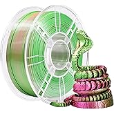 iBOSS Silk PLA Plus 3D Printer Filament, Dual Color Shiny PLA+ Filament 1.75mm, Dimensional Accuracy +/- 0.02mm, Silk Textures, 1KG Spool(2.2lbs),Widely Compatible for FDM 3D Printer(Silk Red Green)