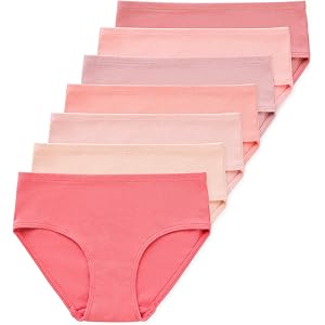Lucky & Me Gracie Girls Briefs, 100% Organic Cotton Underwear, 7 Pack