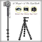 Bendable 13" Rugged Tripod + Versatile 72" Monopod