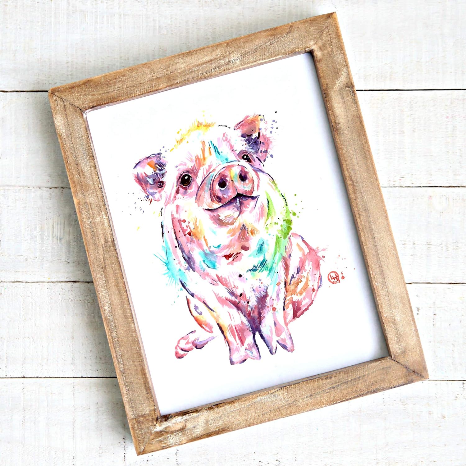 Amazon Com Pig Wall Art Print By Whitehouse Art Farmhouse Decor For The Home Baby Nursery Decor Bathroom Decor Professional Art Print Of A Pig Original Watercolor Painting Housewarming Gifts