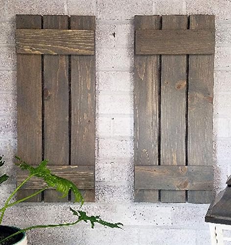 Amazon Com Board Batten Shutters Interior Window Shutters Farmhouse Shutters Rustic Wall Decor Pair Of Shutters 20 Colors And 4 Sizes Shown In Classic Gray Handmade