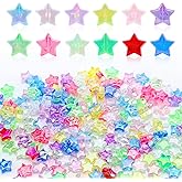 600pcs Acrylic Star Beads 11mm Loose Spacer Beads Colorful Star Spacer Bead Acrylic Star Charm for DIY Craft Jewelry Making Bracelet Necklace Earring Ornament Wind Chimes Key Chains Beading Supplies