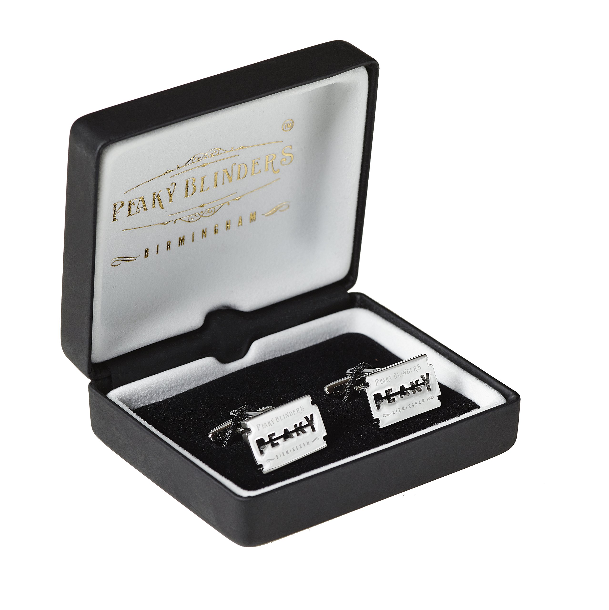 Peaky Blinders Cufflinks with Presentation Box, Regular, Silver