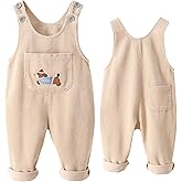 Happy Cherry Baby Boys Girls Corduroy Overalls Romper Button Buttom Adjustable Suspender Corduroy Pants Clothing Outfit
