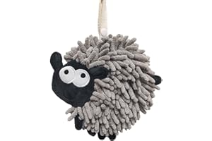 Heikrdo Sheep Funny Hand Towels for Bathroom Kitchen - Cute Decorative Sheep Decor Hanging Washcloths Face Towels Super Absorbent Soft - Gift for Friends and Family (Grey)