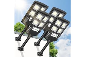 OKPRO Solar Lights Outdoor - S48HX Solar Flood Lights Outside Dusk to Dawn, IP66 Waterproof Solar Powered Street Light with Motion Sensor & Remote Control for Parking Lot, Yard(4 Pack)