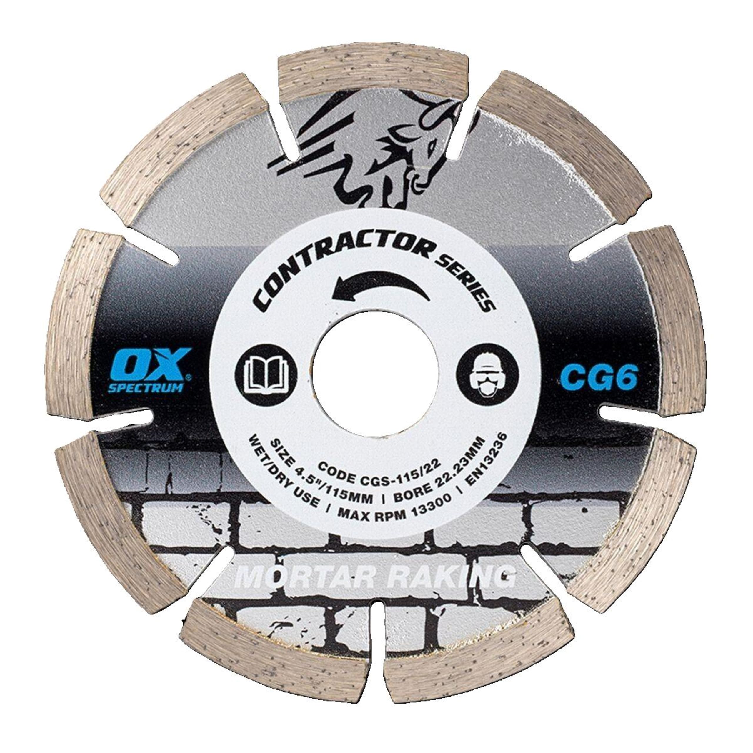 Contractor Diamond Blade - Mortar Raking - 115/22.23mm