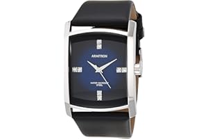 Armitron Men's Genuine Crystal Accented Leather Strap Watch