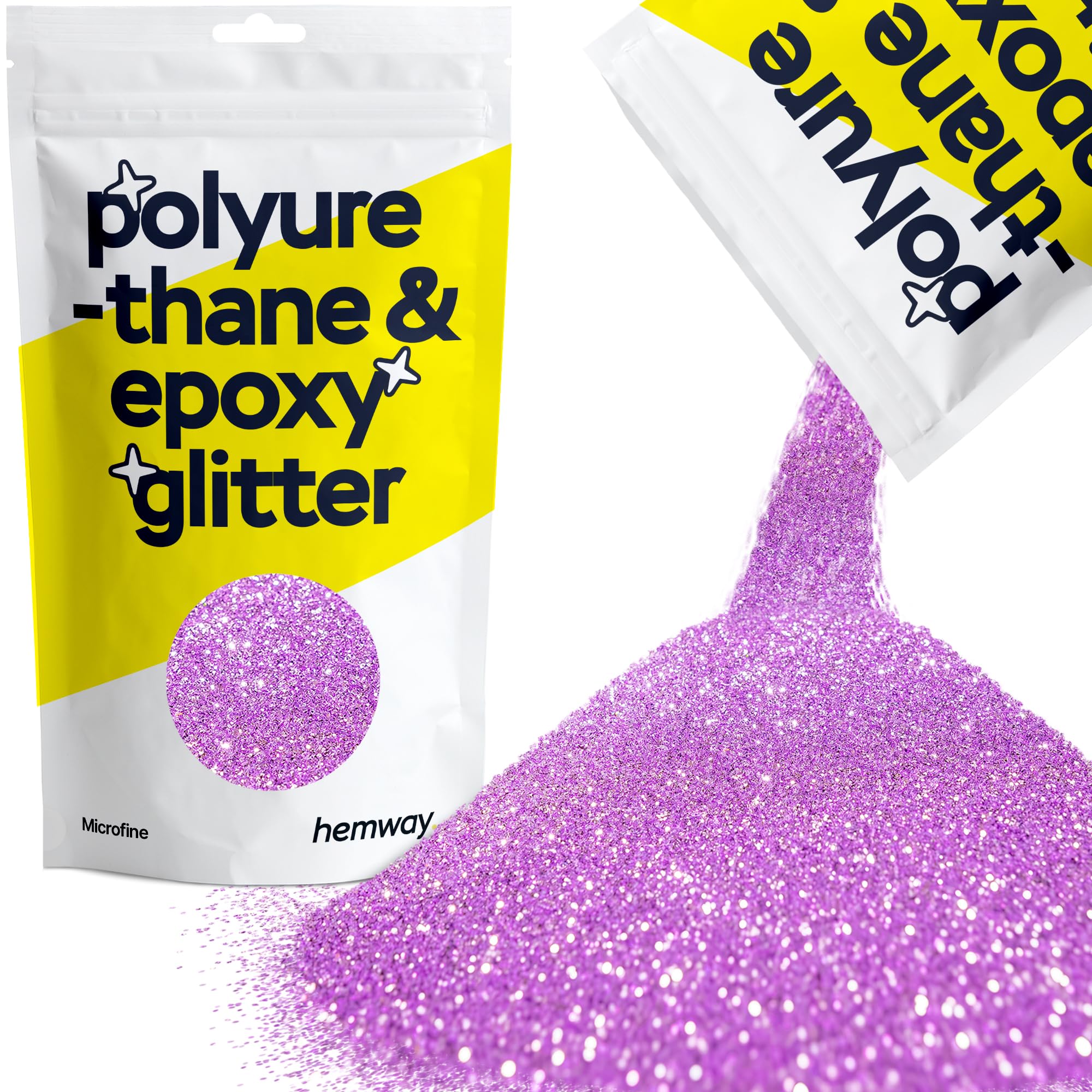 Hemway Resin Glitter Lavender Purple 100g Microfine | Polyurethane & Epoxy Glitter for Resin Crafts, Tumblers, Coasters, Floor & Table Art
