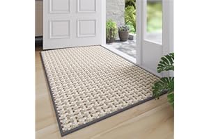 Door Mat 31"x47", Dirt Resistant and Absorbent, Non-Slip Rubber Backing Floor Mats, Easy Clean Low-Profile Doormat for Entryw