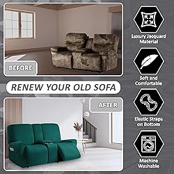 ULTICOR Squared Jacquard Design Reclining Loveseat