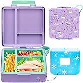 Howeemo Chill Bento Lunch Box for Kids Adult with Ice Pack,Leak Proof 3 Compartments Lunch Container for Kids,Ice Pack Detachable Bento Box,BPA Free,Dishwasher & Microwave Safe-PHorse