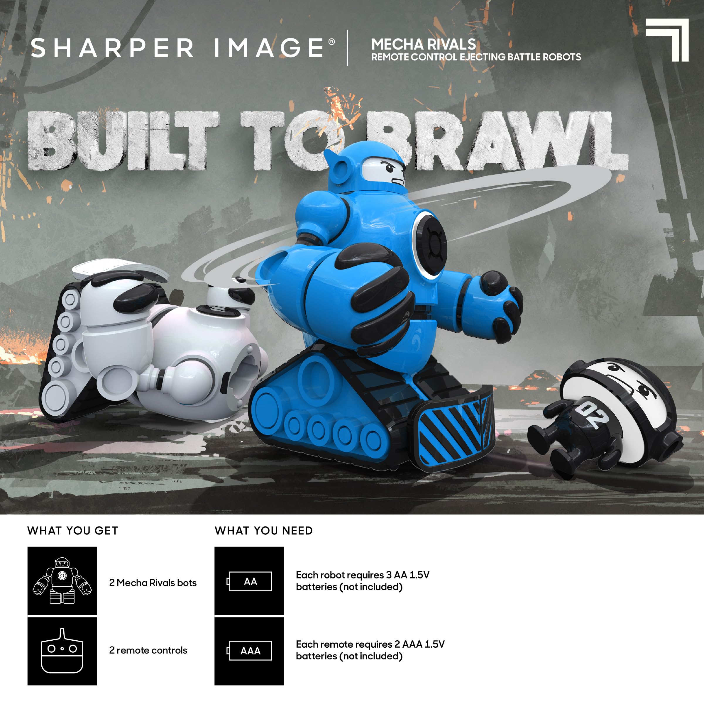Sharper Image Mecha Rivals Remote Control Battle Robots, Two-Player Wireless Fighting Robots Game Set with Lights & Sounds, Solo & Versus Modes, Ejector Seats, Toys for 6+ Year Old Boys & Girls