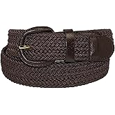 CTM Men's Elastic Braided Belt with Covered Buckle (Big & Tall Available)