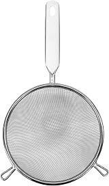 Fackelmann Stainless Steel Sieve Medium 16cm White Handle Inlay
