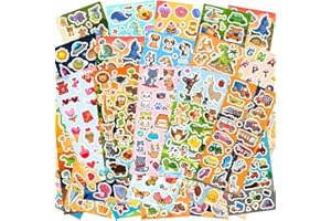 SWARKOL 48 Sheets Stickers for Kids, Cute Kids Stickers Variety Pack for Scrapbooking, Teachers Classroom Prizes, Goodie Bag Stuffers Including Animals, Cars, Dinosaurs, Fishes, Hearts, Stars and More