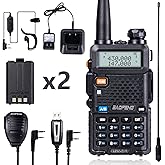 BaoFeng UV-5R 8 Watt Ham Radio BaoFeng Radio with Extra 1800mAh Battery and 771 Antenna Dual Band Ham Radio Handheld Includes Full Kit Walkie Talkie