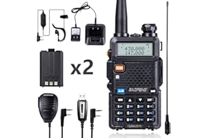 BaoFeng UV-5R 8 Watt Ham Radio BaoFeng Radio with Extra 1800mAh Battery and 771 Antenna Dual Band Ham Radio Handheld Includes Full Kit Walkie Talkie