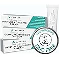 Extra Strong Denture Adhesive Cream, 12 Hour Hold Dental Glue, Waterproof, Zinc & Fluoride Free, Easy Apply Nozzle, Seals Food Out for Comfort, Mint Flavor (3 Pack, 4.2 Fl Oz)