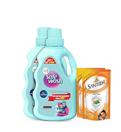 Safewash Woolen Liquid Detergent 2 Handwash Refill Free (1kg 1+1)