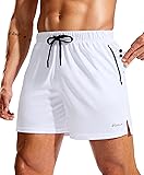 Pudolla Men's Workout Running Shorts with Zipper