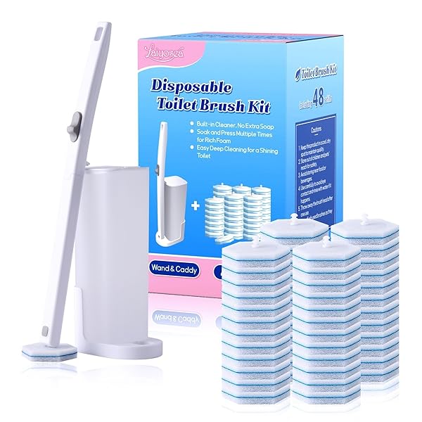TOILET BOWL CLEANERS: 48-PACK TOILET BRUSH REFILLS, WAND...