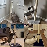 Dimaka 86 cm Tall Cat Scratching Post Claw Scratcher Sisal Plush Grey V2 view 7