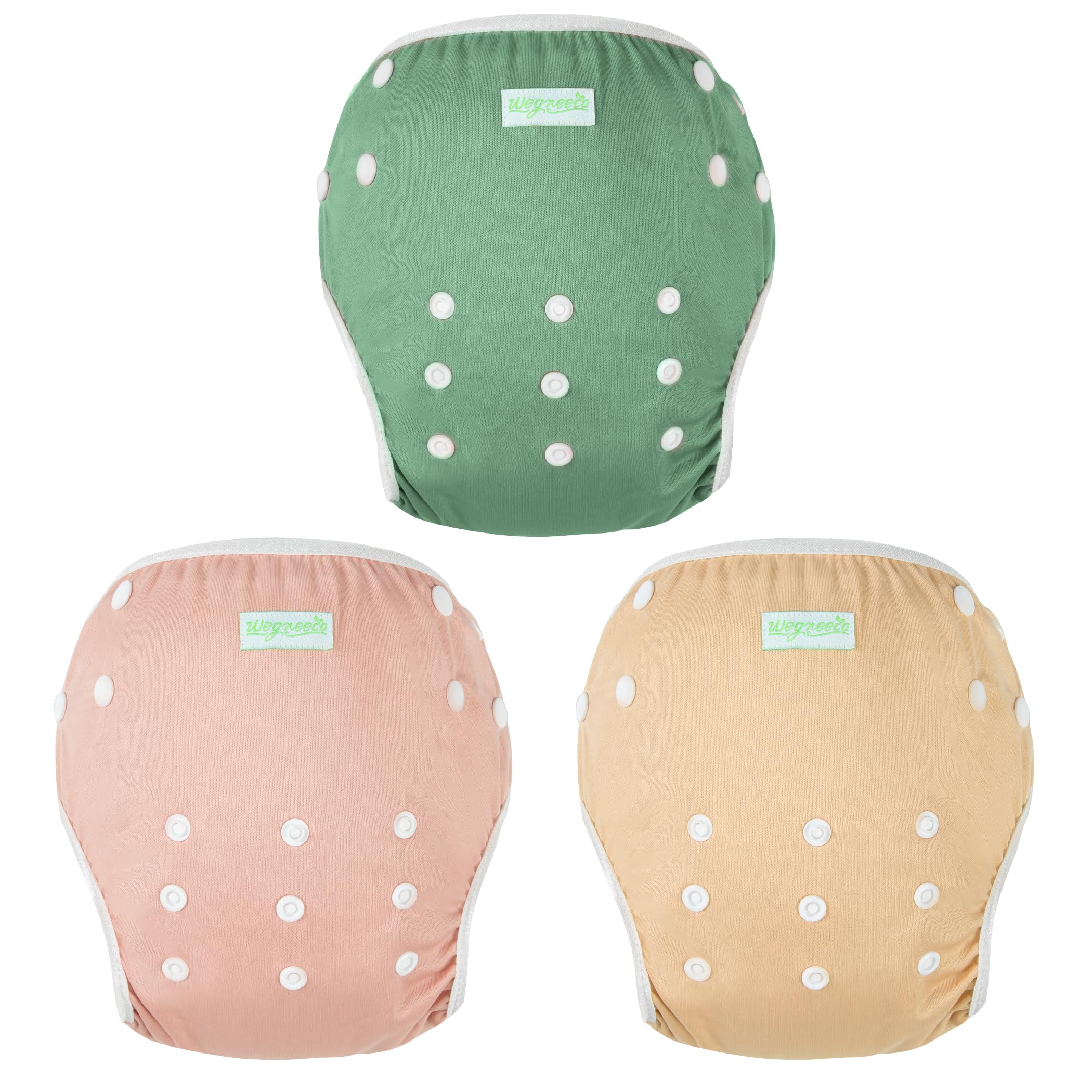 Photo 1 of wegreeco Baby & Toddler Snap One Size Adjustable Reusable Baby Swim Diaper (Mild, Large, 3 Pack)