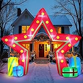 OurWarm 10FT Christmas Outdoor Inflatable Decoration, Giant Pentagram Archway Yard Inflatable Decoration with Built in LED Lights, Blow Up Xmas Decor for Lawn Patio Garden Yard Decor