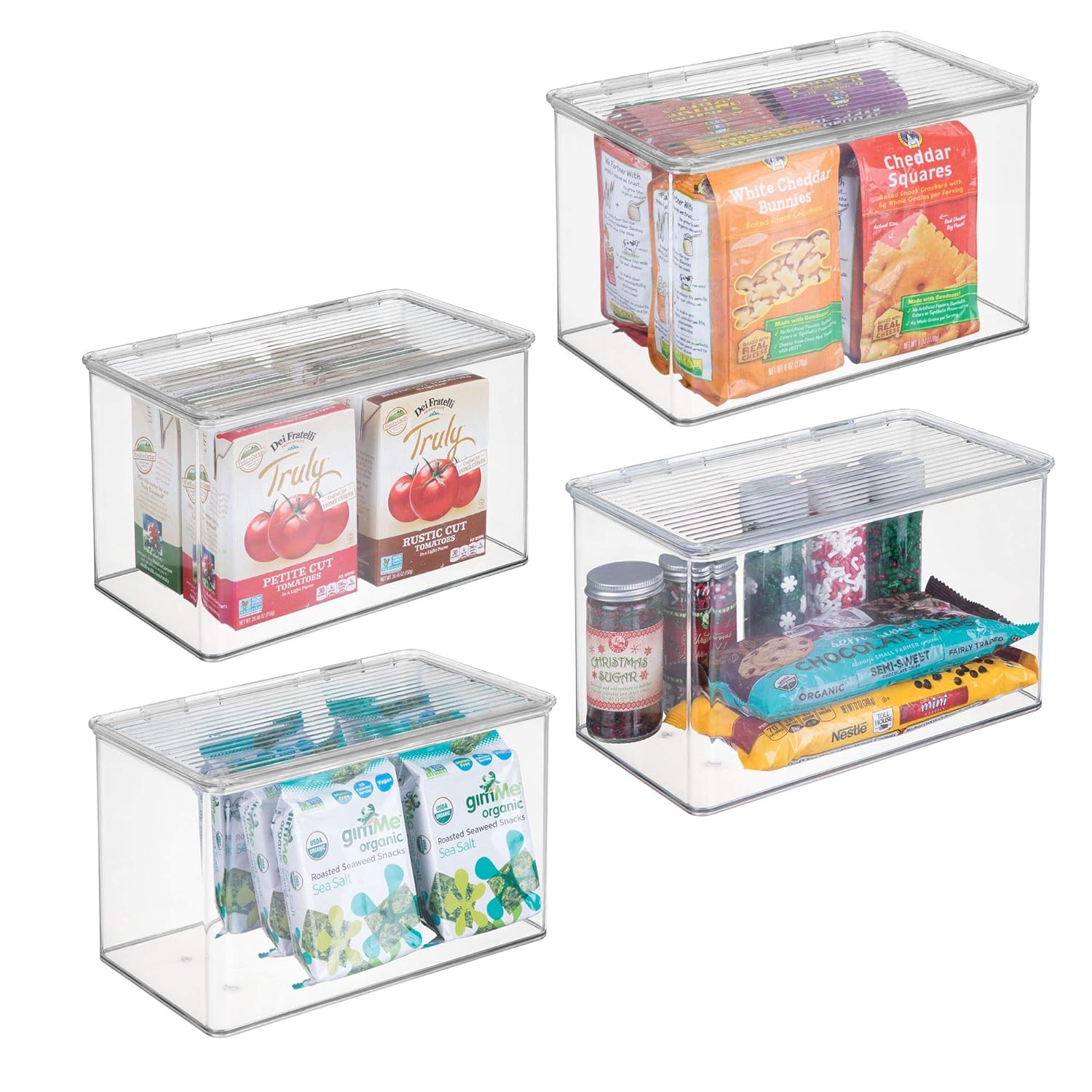 Best Mdesign Food Storage Lid Organizer For Kitchen Cabinet Pantry – Clear