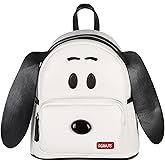 INTIMO Peanuts Classic Comic Character Face Snoopy Zippered Mini Small Backpack Bag 10"