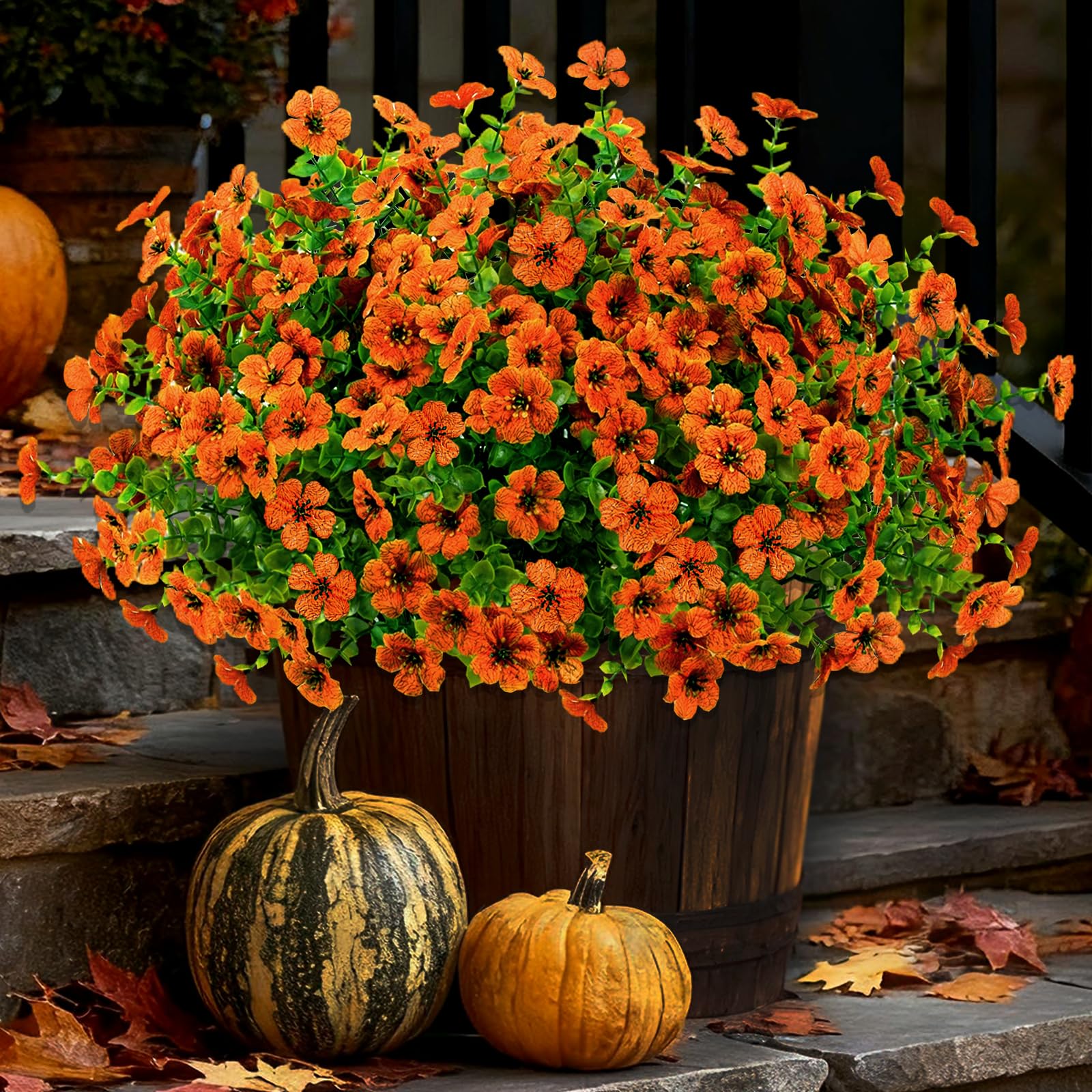 Photo 1 of **MISSING SEVERAL**ONLY 5 BUNDLES**
16 Bundles Artificial Mums Fall Flowers for Outdoors, Faux Fake Mums for Outdoor Planters Autumn Decorations,UV Resistant Silk Flowers for Front Porch Patio Home Decor (16, Orange)
