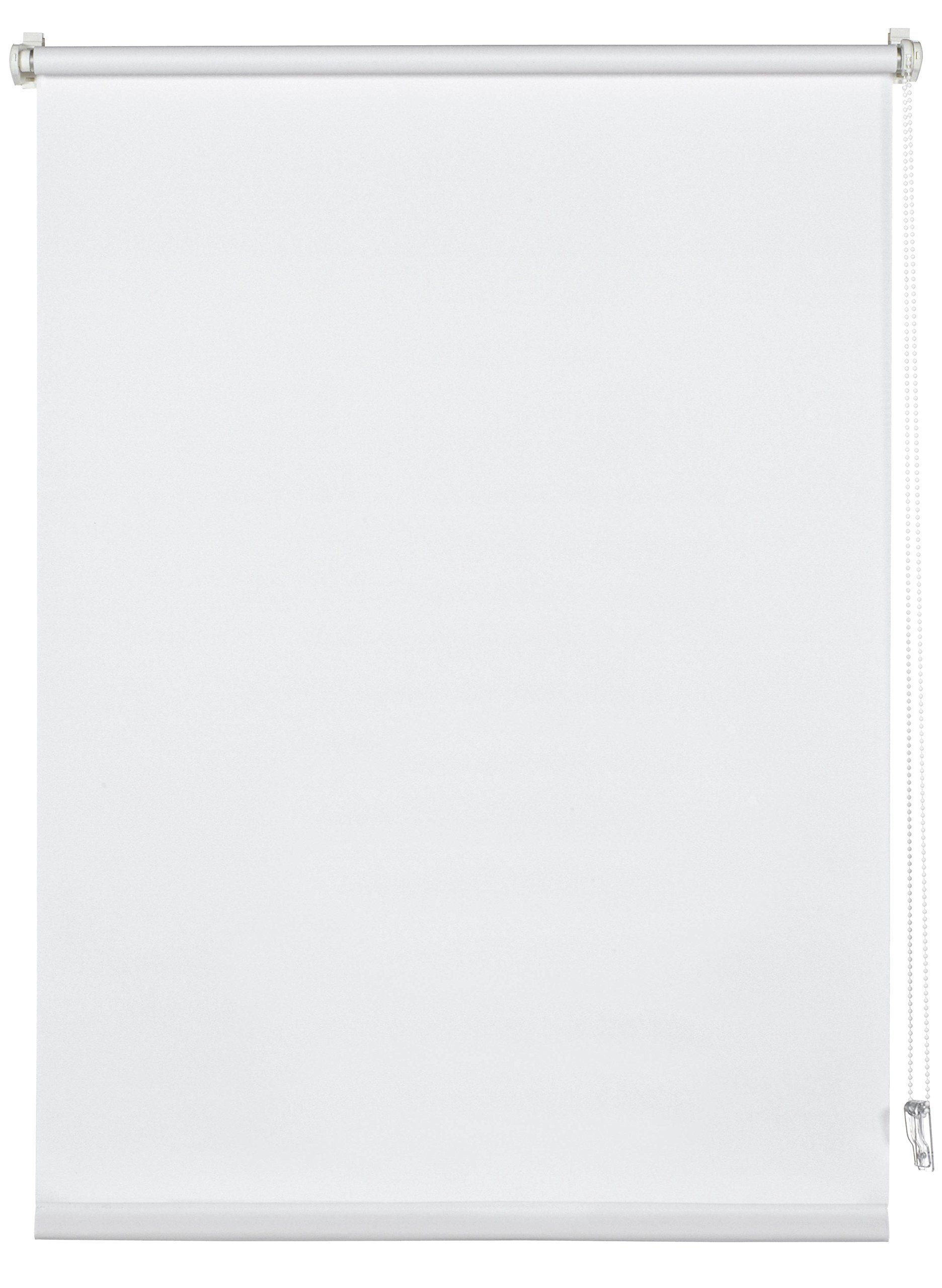 Deco Company Roller Blind to be clamped or glued on, Daylight blind, Opaque, All assembly parts included, Single Clamp, White, 50 x 150 cm (WxH), 23-1015