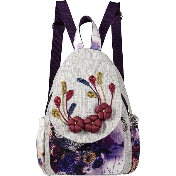 Amazon.com | HUANGGUOSHU Bohemian Hand Knit Mini Backpack  display picture 2