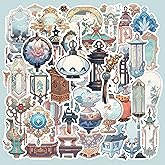 50Pcs Ancient Chinese Culture Stickers，Traditional Chinese Architectural Art，Vinyl Waterproof Decal,Perfect for Kids,Teens,Water Bottle Suitcase Phone Skateboard Guitar Bike Laptop Scrapbook（Lantern）