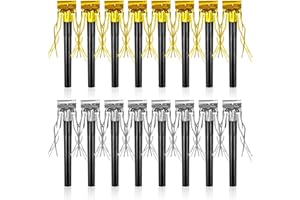 OPENFLY 48Pcs Happy New Year Noise Makers, Gold and Silver Metallic Fringed Party Blowers New Years Noisemakers Blowouts Whistles for Birthday Baby Shower Christmas New Years Eve Party Supplies