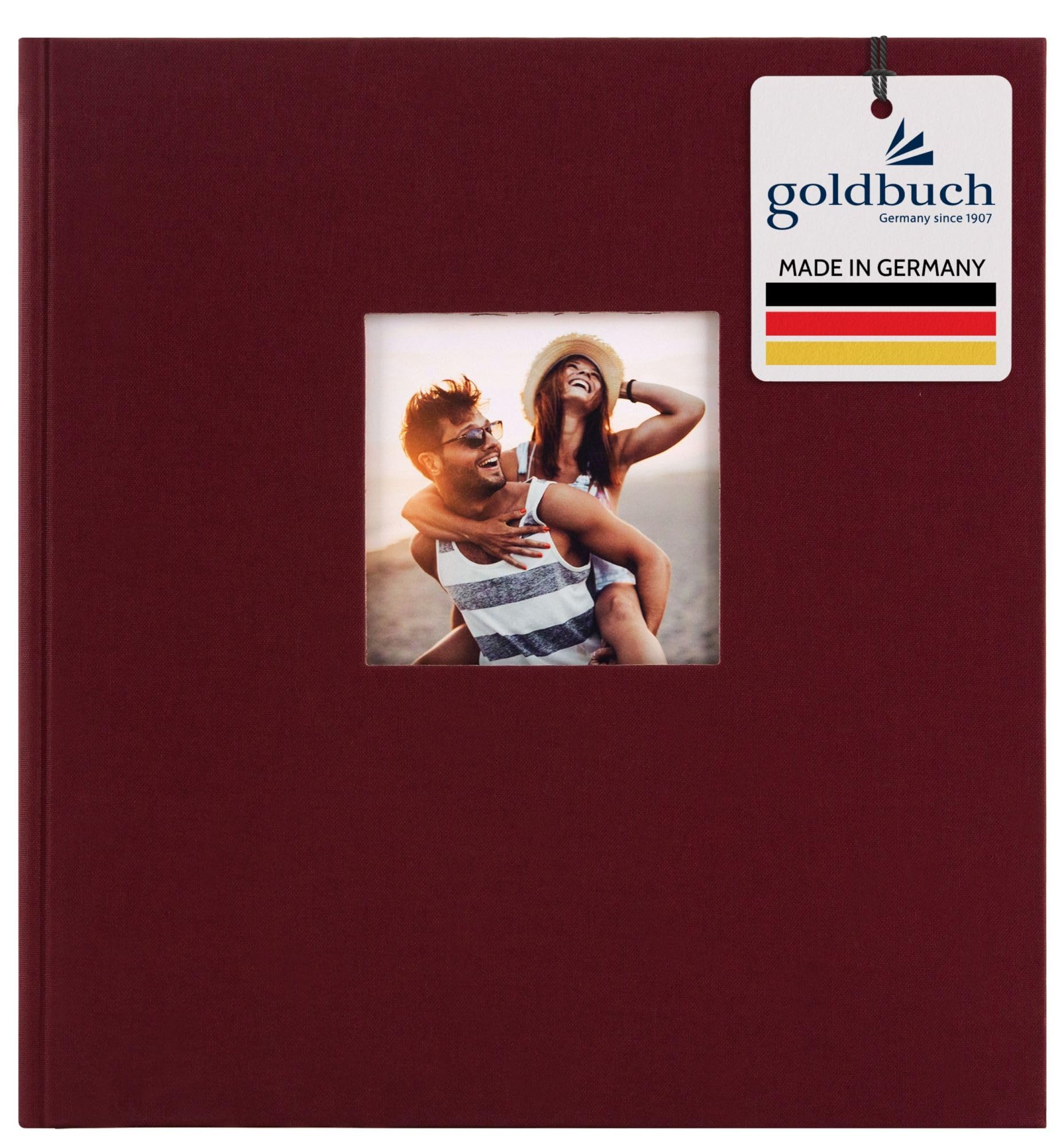 Goldbuch Photo Album with Window Cut-Out, Cardboard, bordeaux, 30 x 31 cm