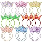 Jenaai 24 Packs Princess Crowns Headband Glitter Headbands Crown Party Favors Princess Birthday Party Decorations for Girls