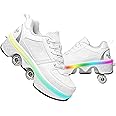 Double-Row Deform Wheel Automatic Walking Shoes Invisible Deformation Roller Skate 2 in 1 Removable Pulley Skates Skating Parkour
