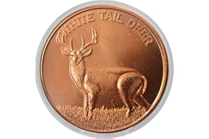 White Tail Deer 1 oz Pure .999 Copper Round Bullion Coin in Capsule - COA by Heavenly Metals