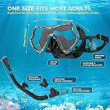 G2RISE Sn02 Snorkel Set Adults Scuba Mask Dry Top Anti-Fog 2 Pack view 3