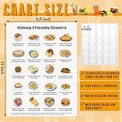 Sinload 12 Pcs Kidney Friendly Food List Poster