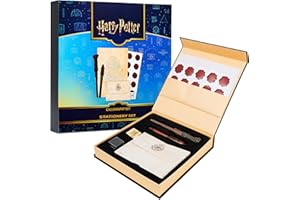 Harry Potter Gifts Kids Calligraphy Writing Set with Wand Pen, Invisible Ink, Hogwarts Envelopes, Stationery Kit Cool Collectible Keepsake Gift Box