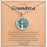 JOGDIAM Tree of Life Necklace for Grandma Bonus Mom Birthday Christmas Jewelry Gifts