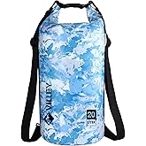 VILLEY Dry Bag Waterproof 20L Roll Top Sack Keeps Gear Dry Lightweight Sack for Kayaking Boating Camping Swimming and Beach Adventures Blue Camo