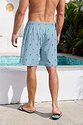 Lzzidou Men's Swim Trunks 8 Inch Inseam Mesh Lining