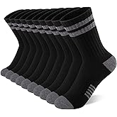 Comfoex 10 Pairs Boys Crew Long Athletic Socks for 4-6 6-8 8-10 Years Old Kids Calf Sports Half Cushioned