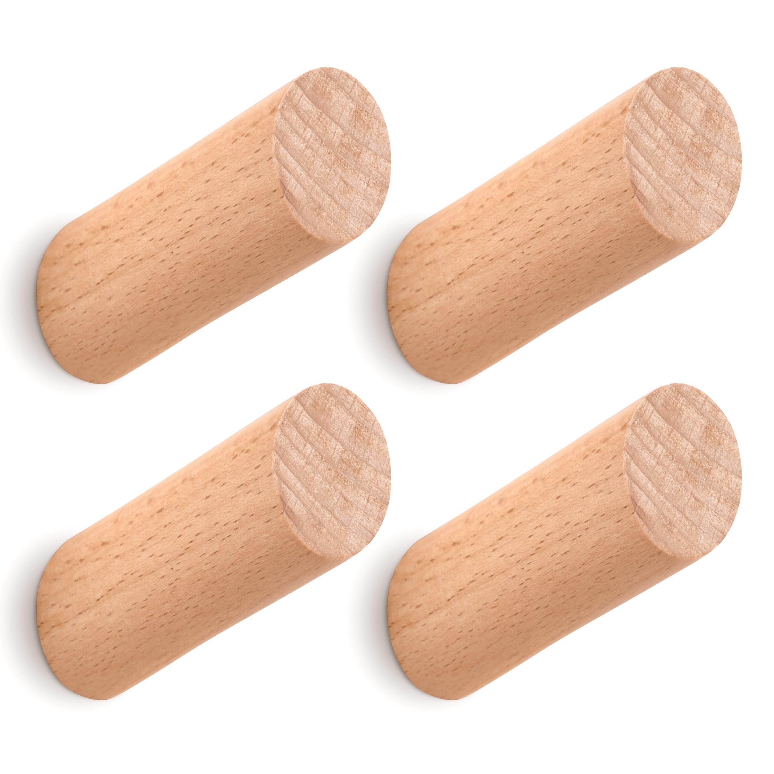 Photo 1 of GREENFROM Wood Wall Hooks, 4 Pack Natural Wooden Coat Hooks Wall Mounted, Rustic Hat Hooks Heavy Duty Entryway Wall Hangers for Hanging, Bathroom Towels Clothes Hanger for Bags